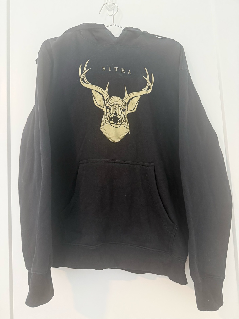 Sitka Black Hoodie with Gold Deer Graphic